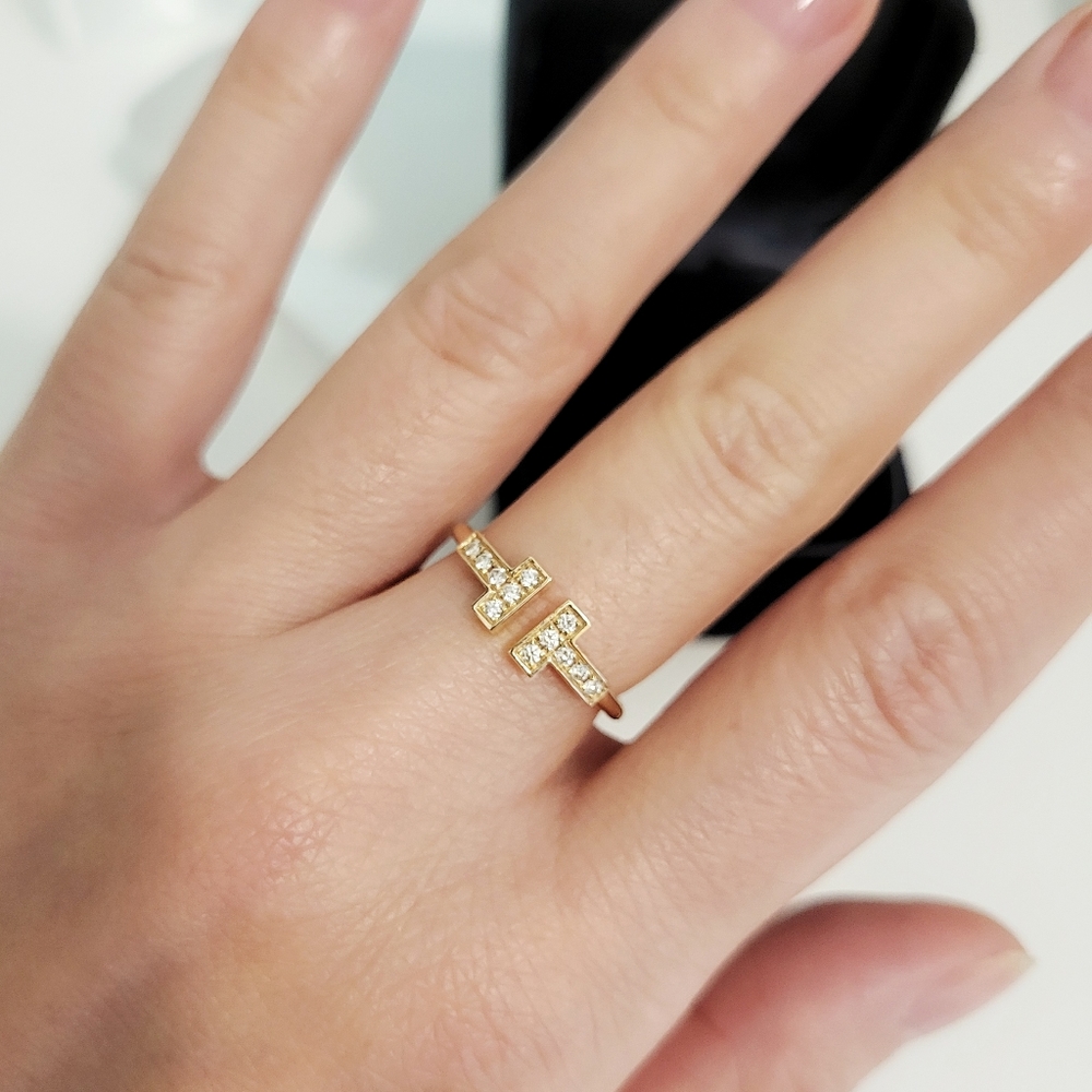TIFFANY T Diamond wire ring (5.5)
